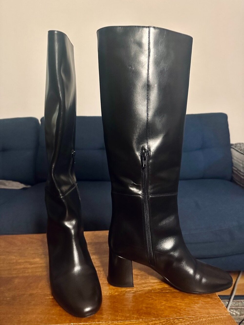 Sezane Theodora Boots Glossy Black - Size 8 - Picture 2 of 5